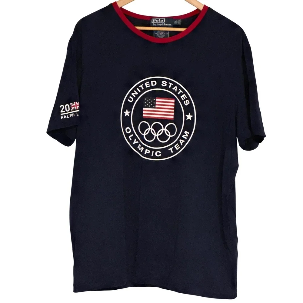 Polo Ralph Lauren 2012 US Olympic Team Navy Ringer T-Shirt Mens XL